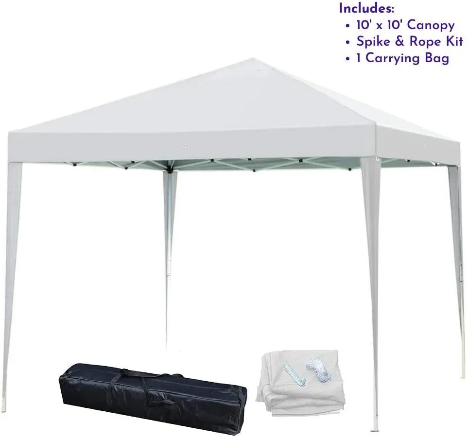 10' X 10' Canopy Tent Gazebo with Dressed Legs, White