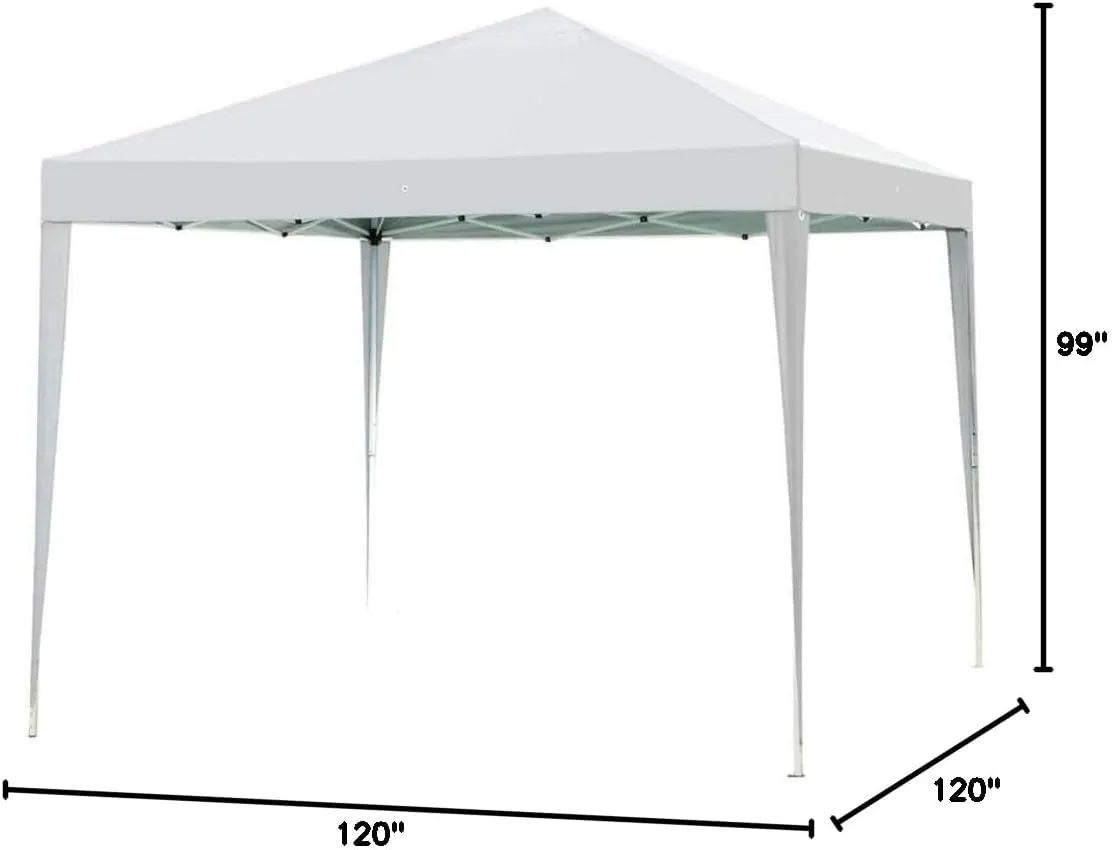 10' X 10' Canopy Tent Gazebo with Dressed Legs, White