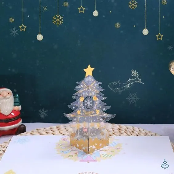 3D Pop Up Christmas Tree Card - Merry Christmas Greeting Card