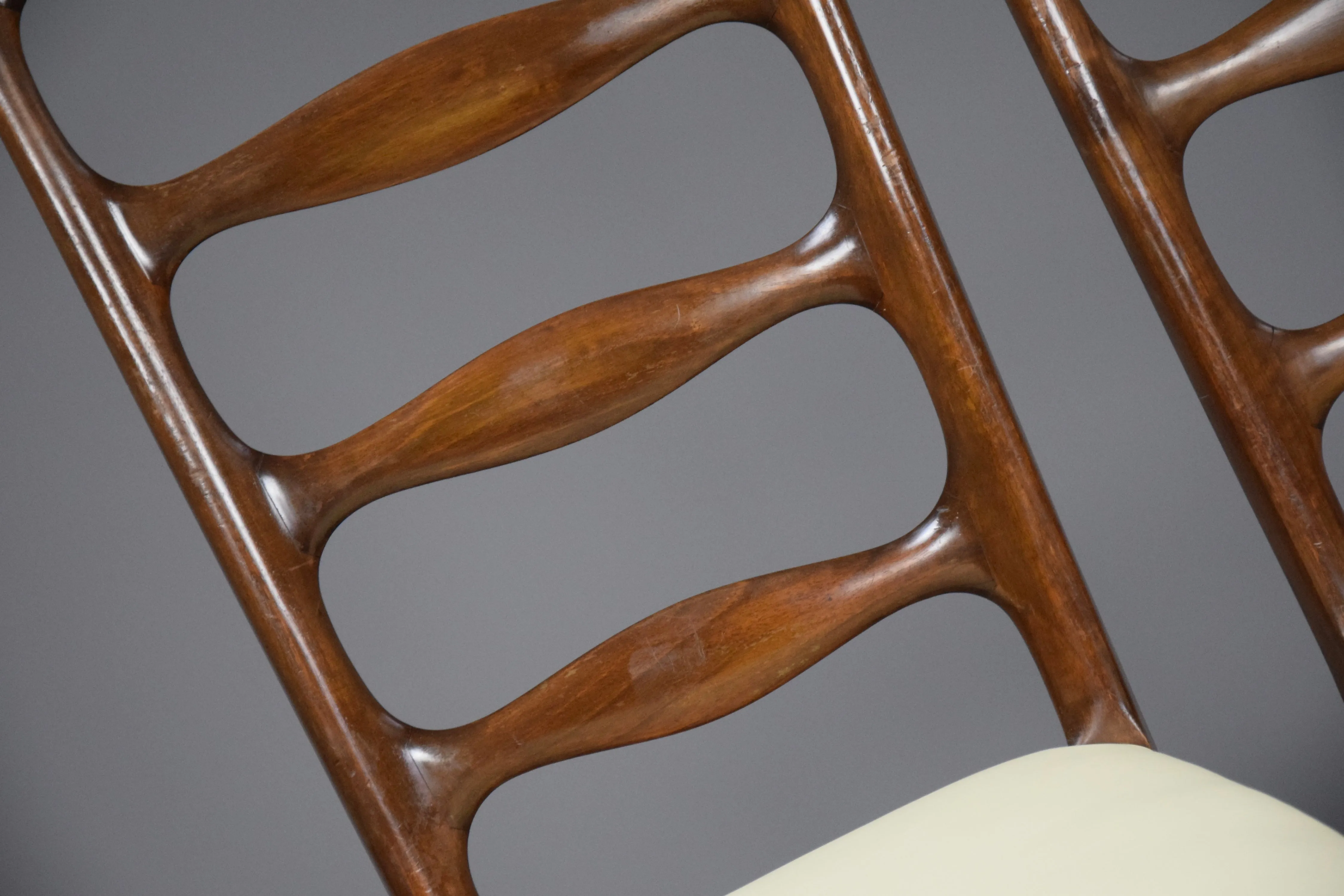 5 Italian Mid Century Walnut Dining Chairs by Paolo Buffa