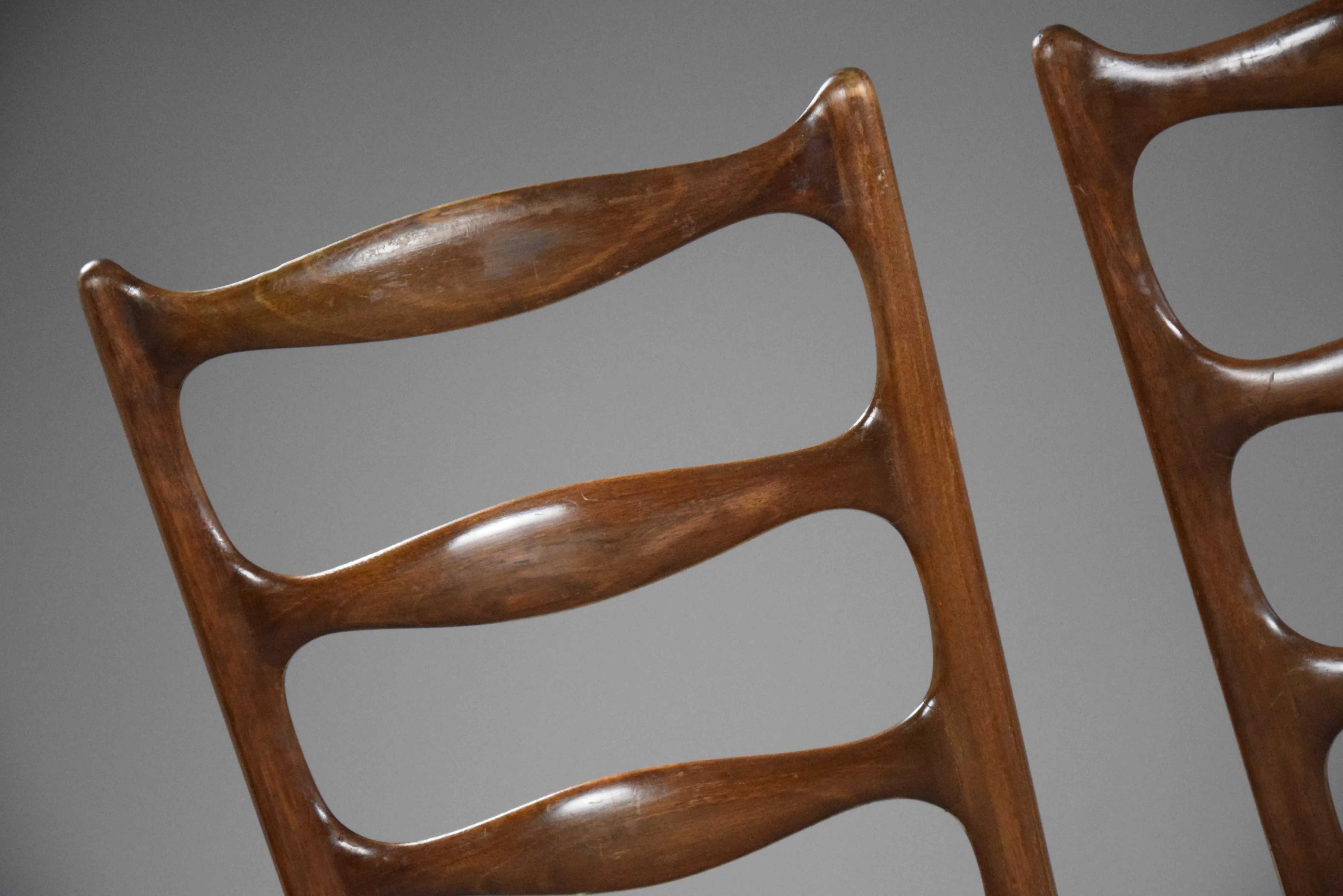 5 Italian Mid Century Walnut Dining Chairs by Paolo Buffa