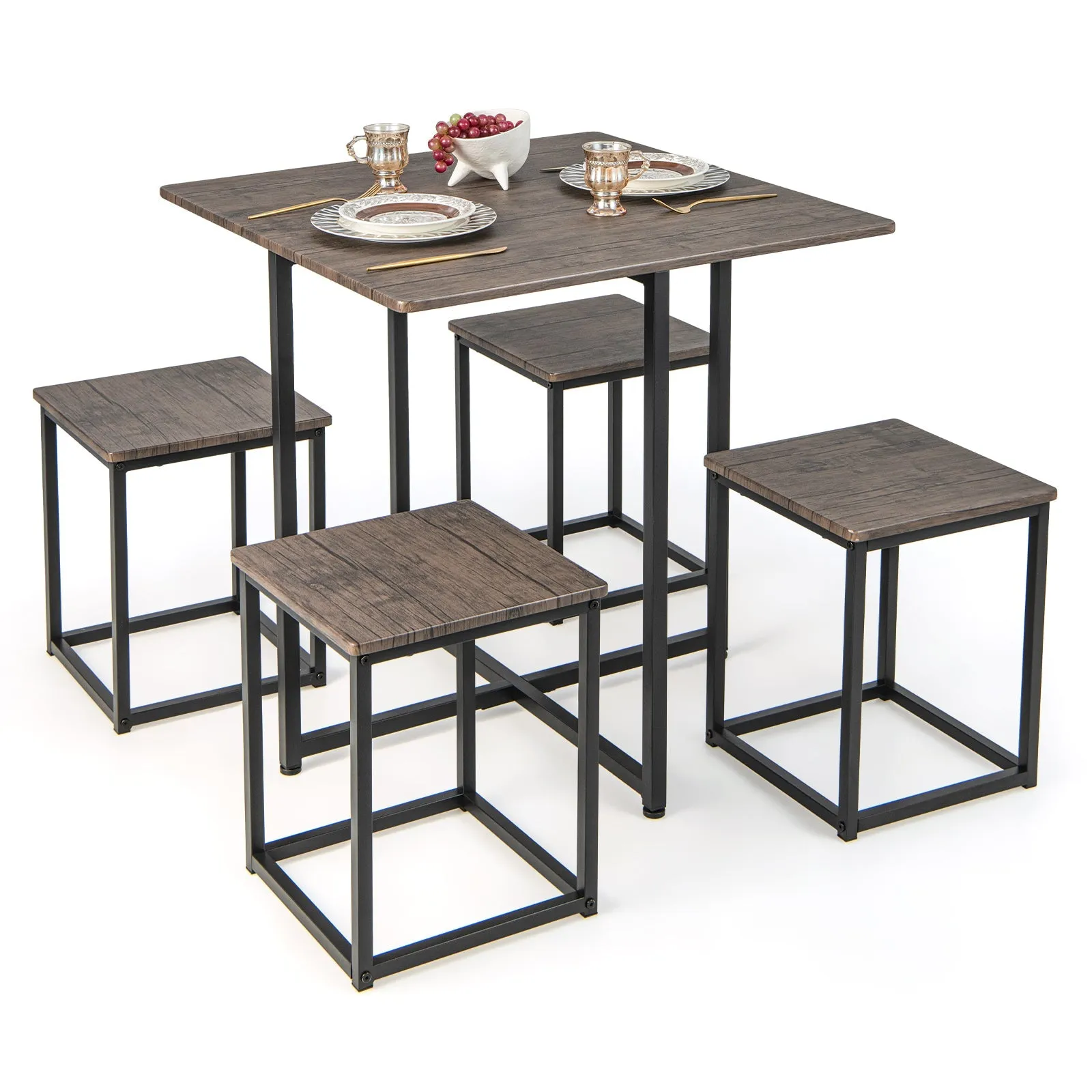 5 Piece Dining Table Set with Foot Pads