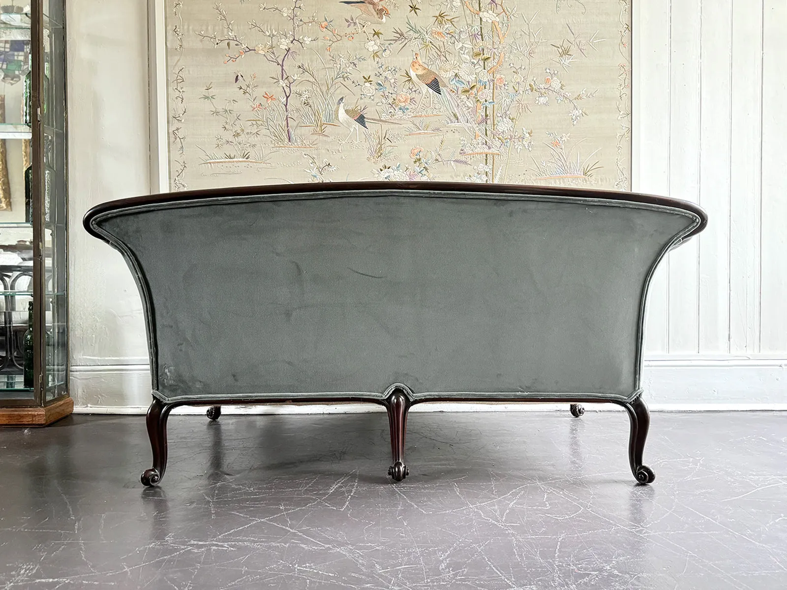 An Elegant 19th C Velvet Sofa in the Late 18th C Style