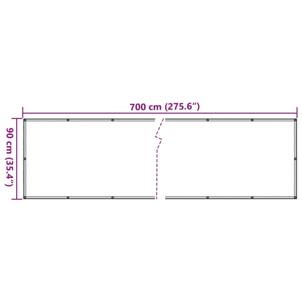 Balcony Privacy Screen Ledge Stone Look Grey 700x90 cm PVC