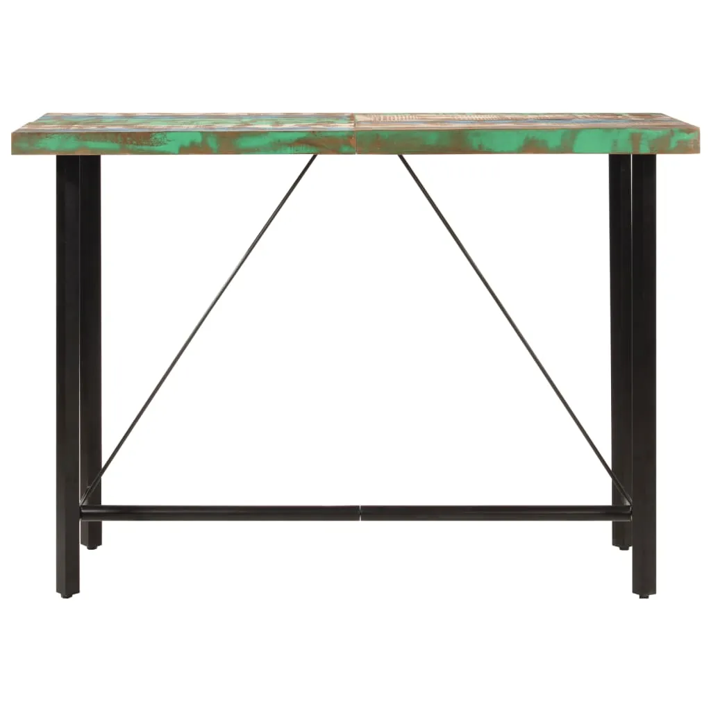 Bar Table 150x70x107 cm Solid Wood Reclaimed and Iron