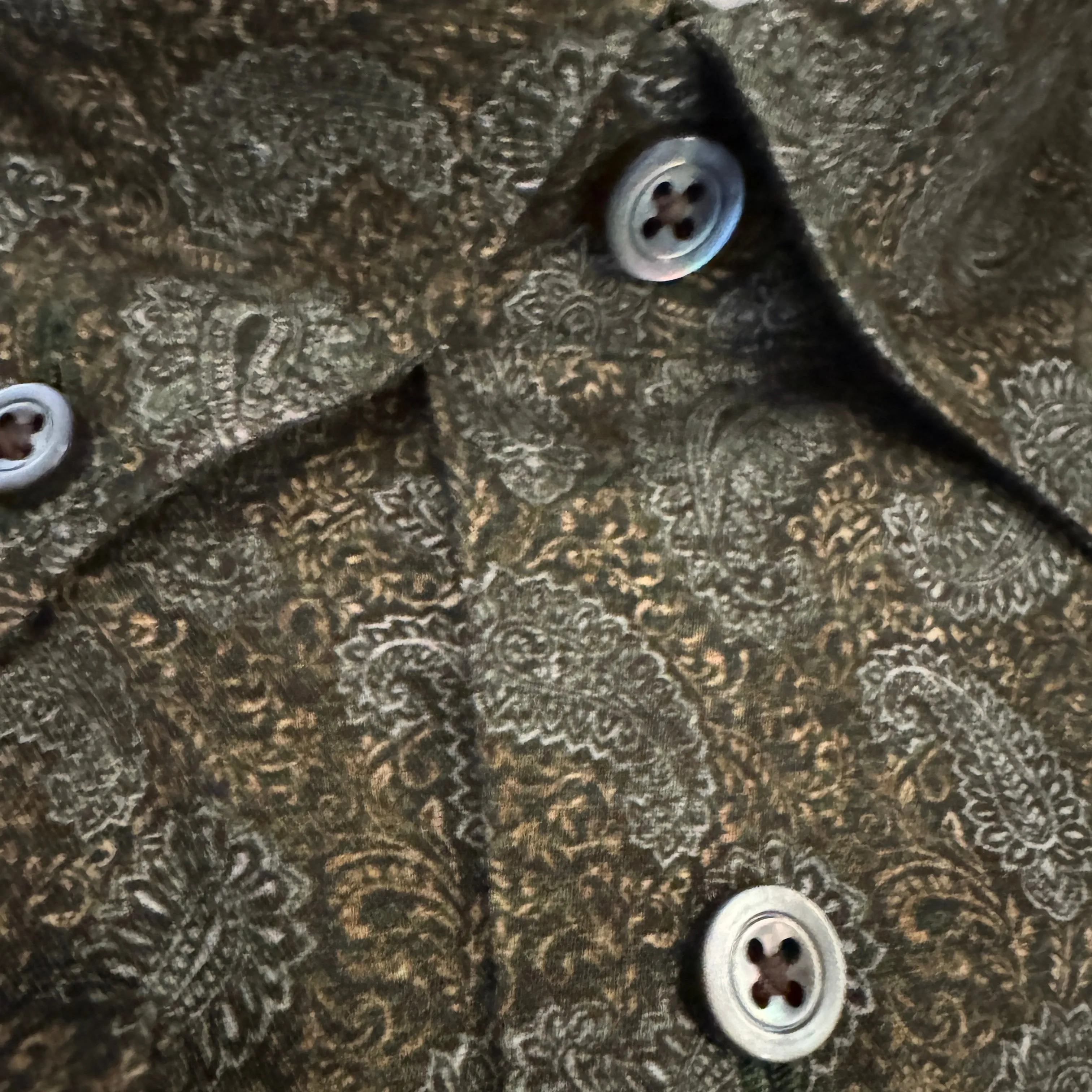 Calder Shirt Luxe Italian Printed Paisley - Cocoa