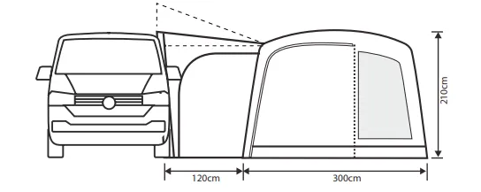 Cayman Curl XLE F/G Low Drive Away Awning