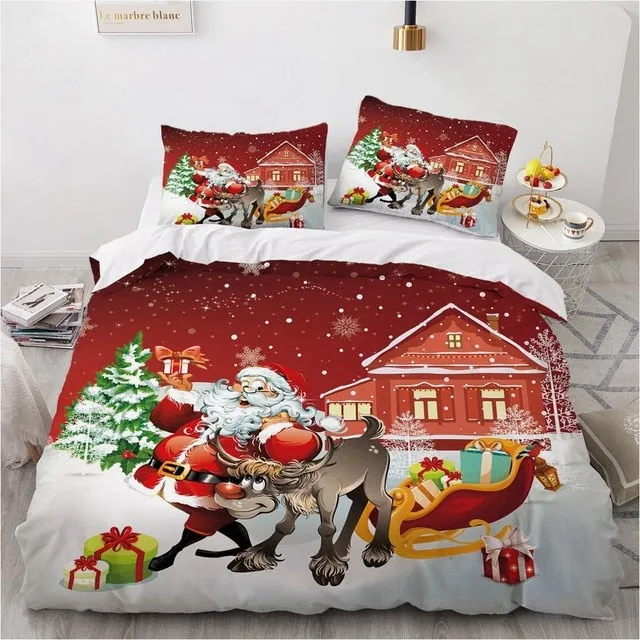 Christmas Holiday Duvet Cover 3D Bedding Set Twin Full-Queen King