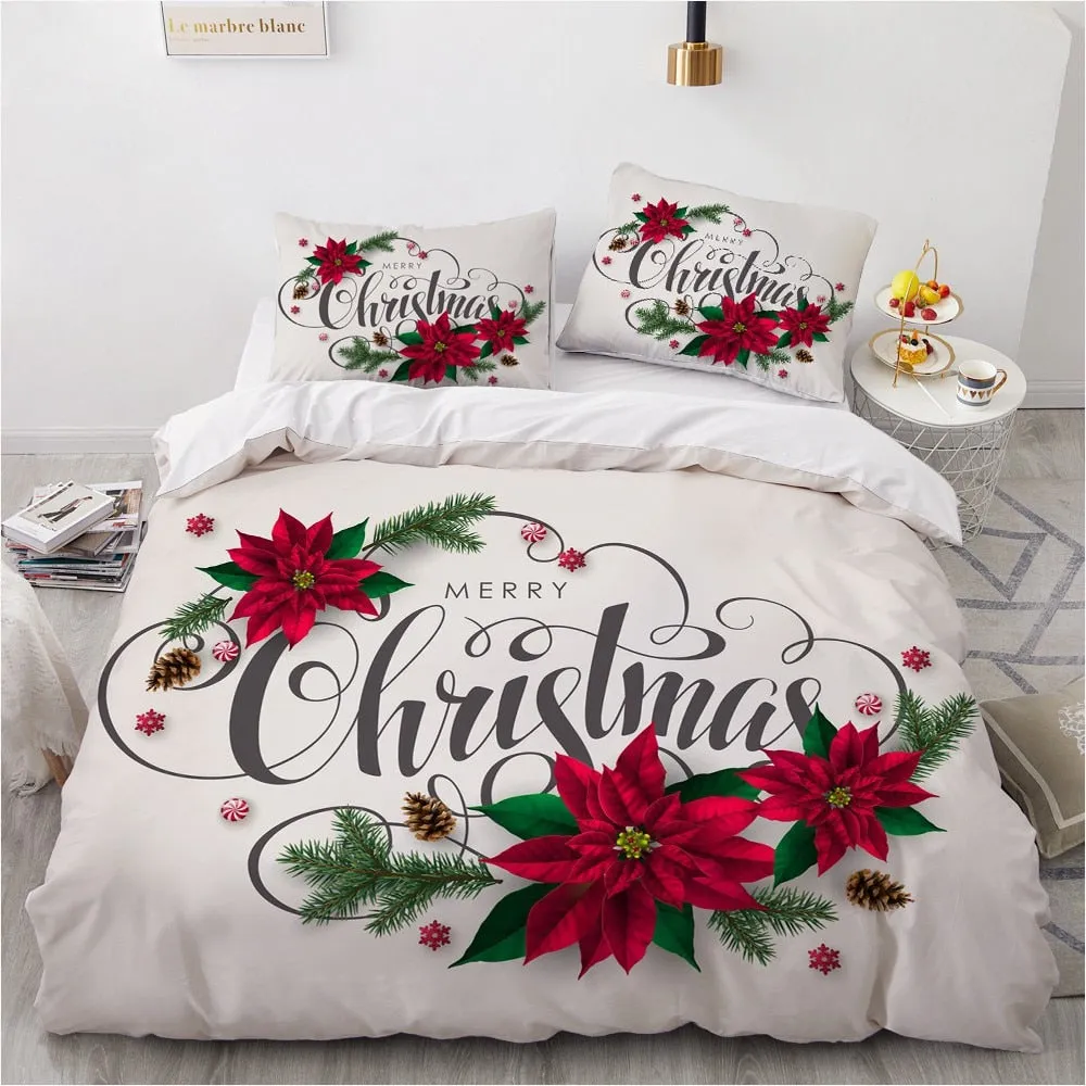 Christmas Holiday Duvet Cover 3D Bedding Set Twin Full-Queen King