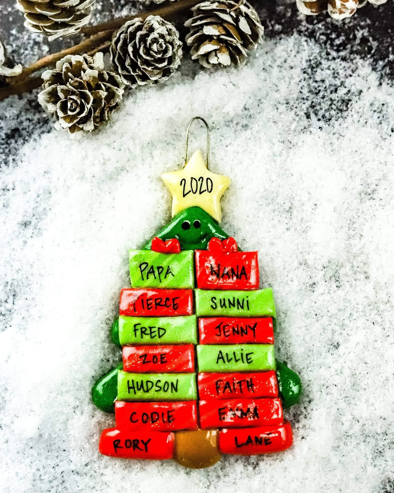 Christmas Tree With Packages Family Ornament