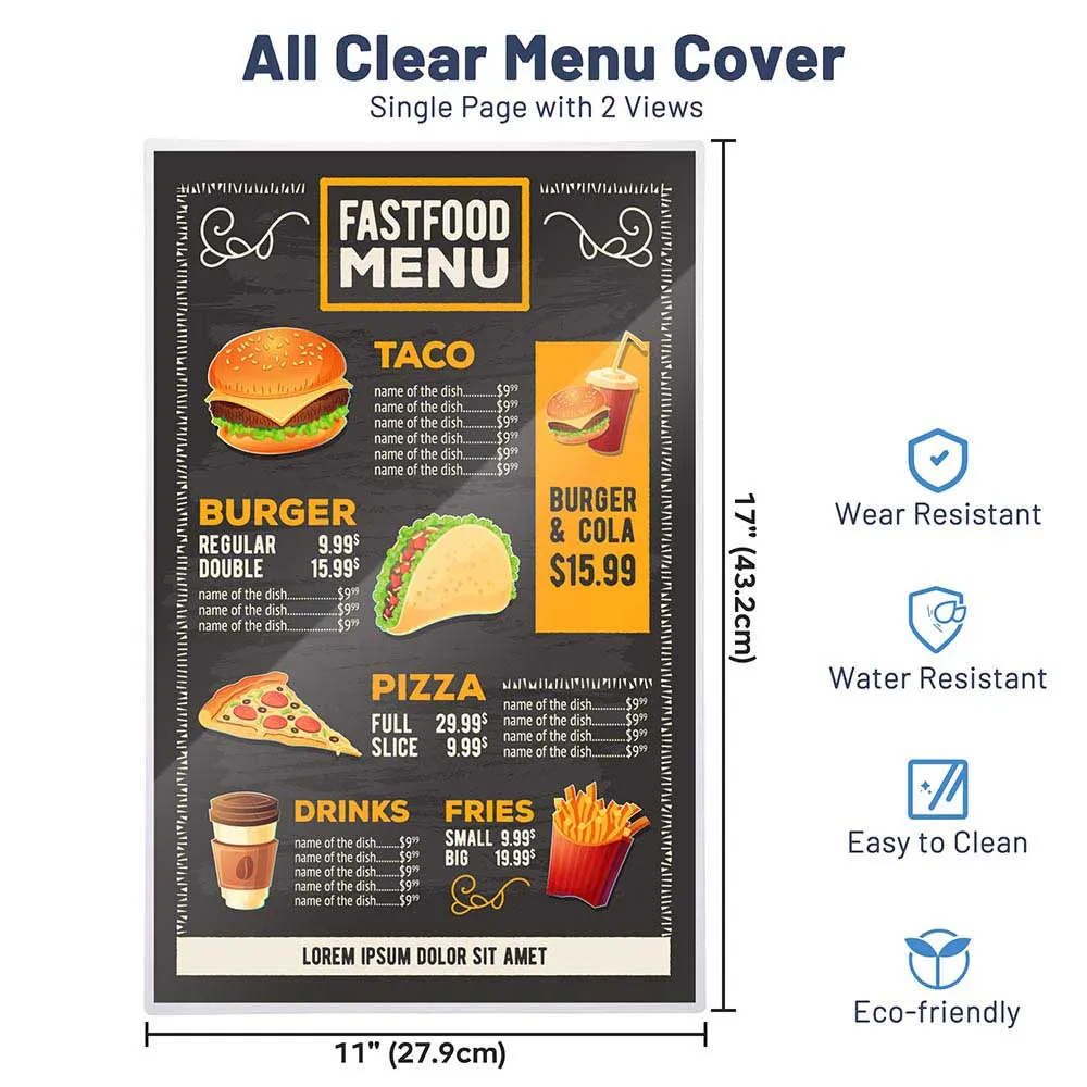 Clear Menu Covers 30ct/Pack 1-Page 2-View