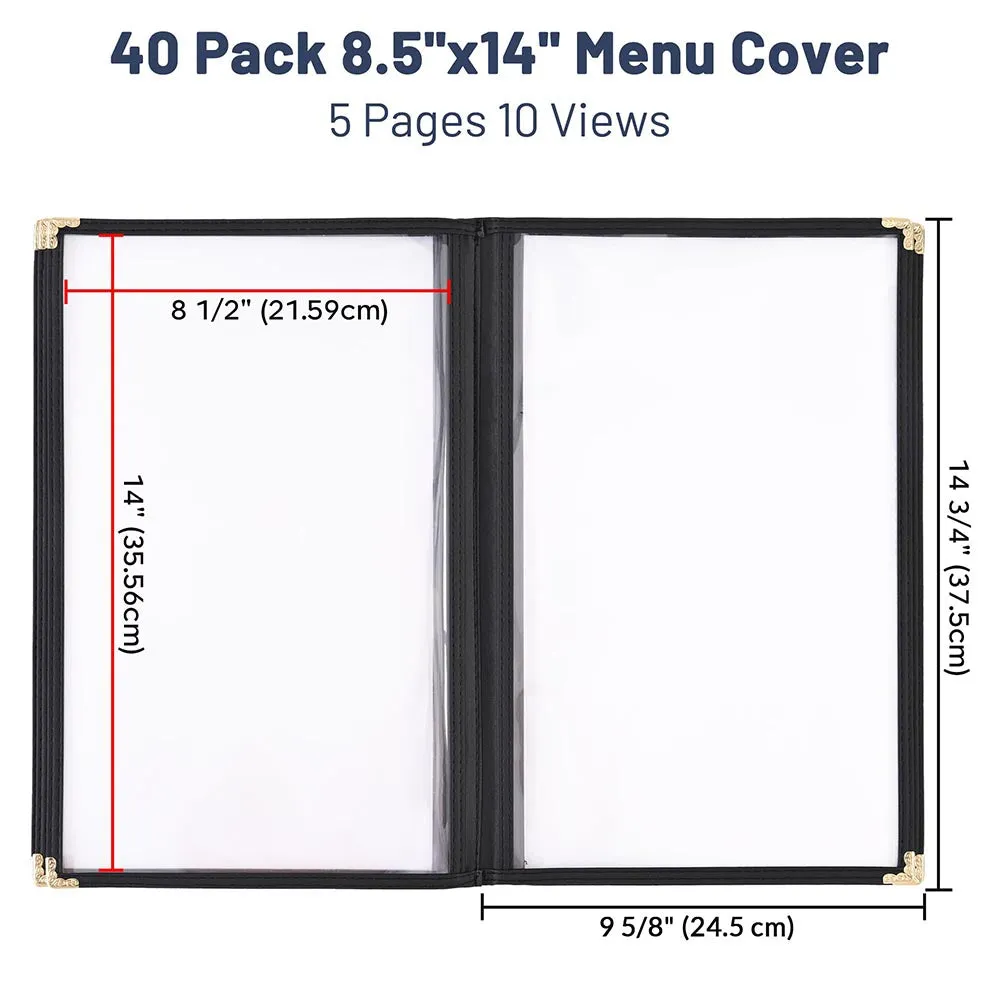 Clear Menu Covers 40ct/pk 8.5x14 5-Page 10-View