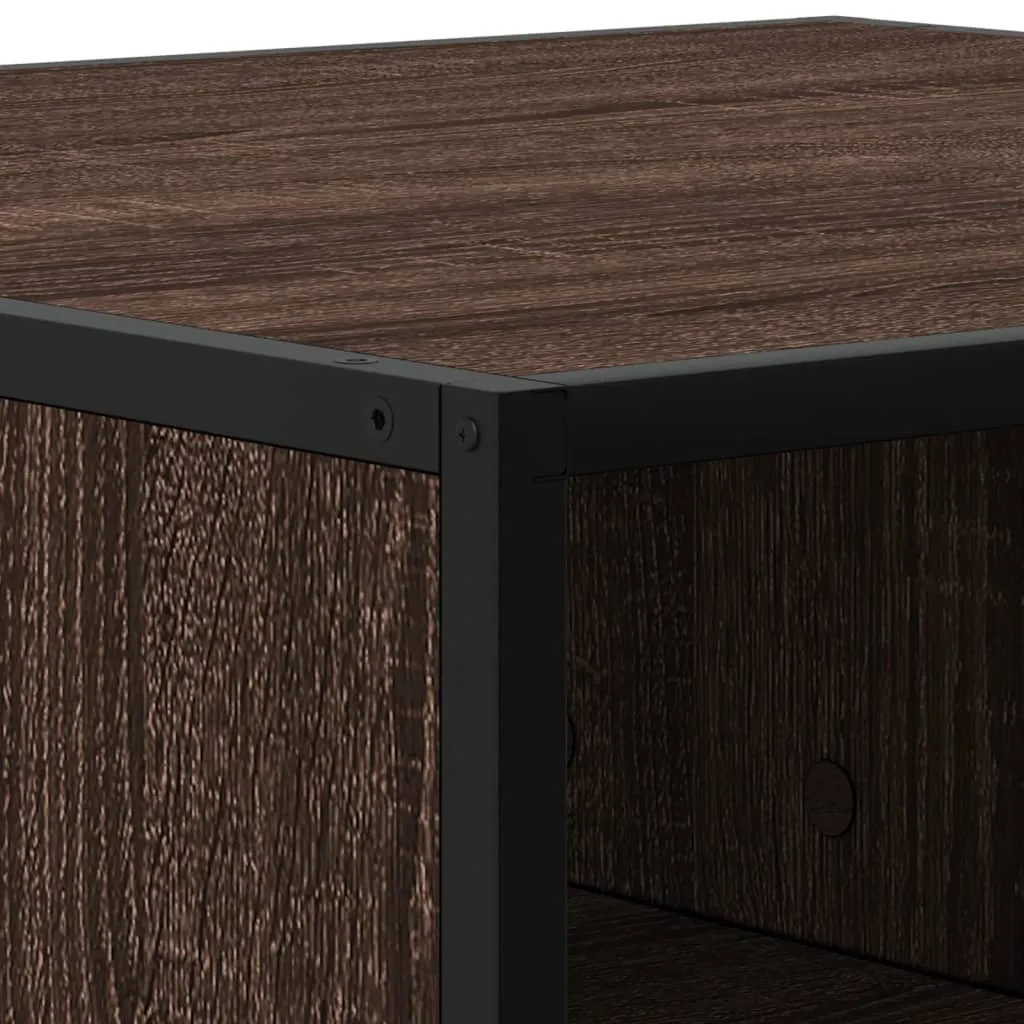 Coffee Table Brown Oak 100x100x30 cm Engineered Wood and Metal