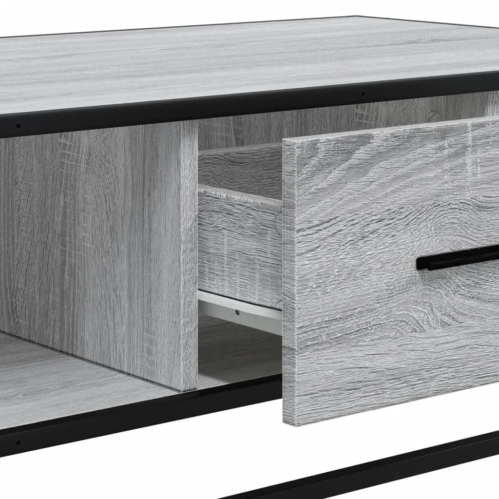 Coffee Table Grey Sonoma 100x57x35 cm Engineered Wood and Metal