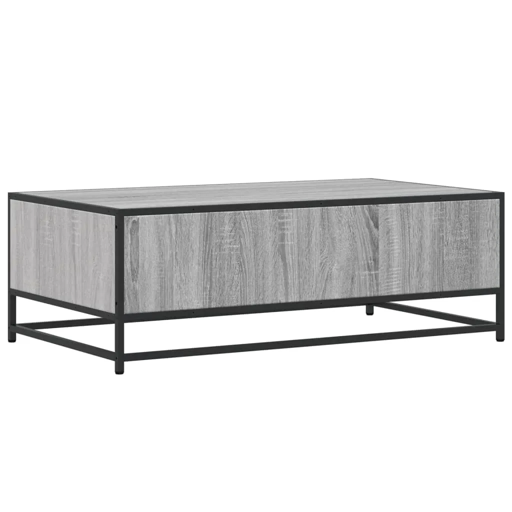 Coffee Table Grey Sonoma 100x57x35 cm Engineered Wood and Metal