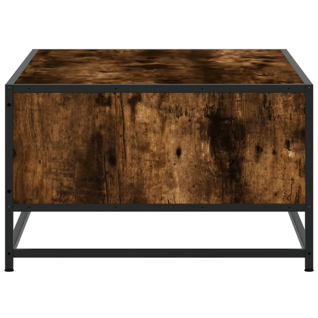 Coffee Table Smoked Oak 100x57x35 cm Engineered Wood and Metal