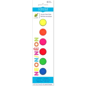 Color Factory: Acrylique Paint Pots  for Crafter's Neons, 30ml , (6x5ml)