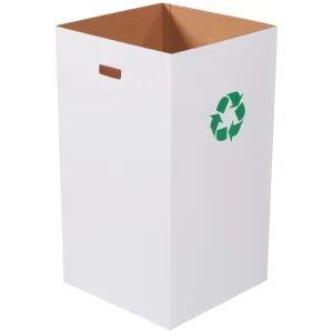 Corrugated Trash Can with Recycle Logo - 50 Gallon