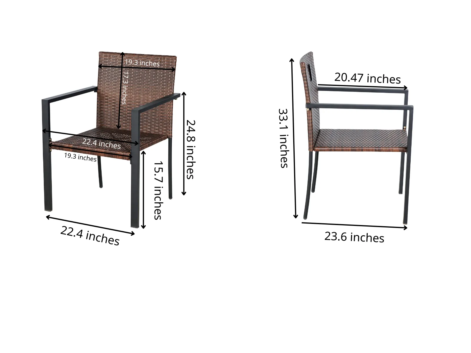 Dark Brown Patio Outdoor Furniture Conversation Sets With Porch Chairs Set Of 2 Chairs?áWicker Bistro Set