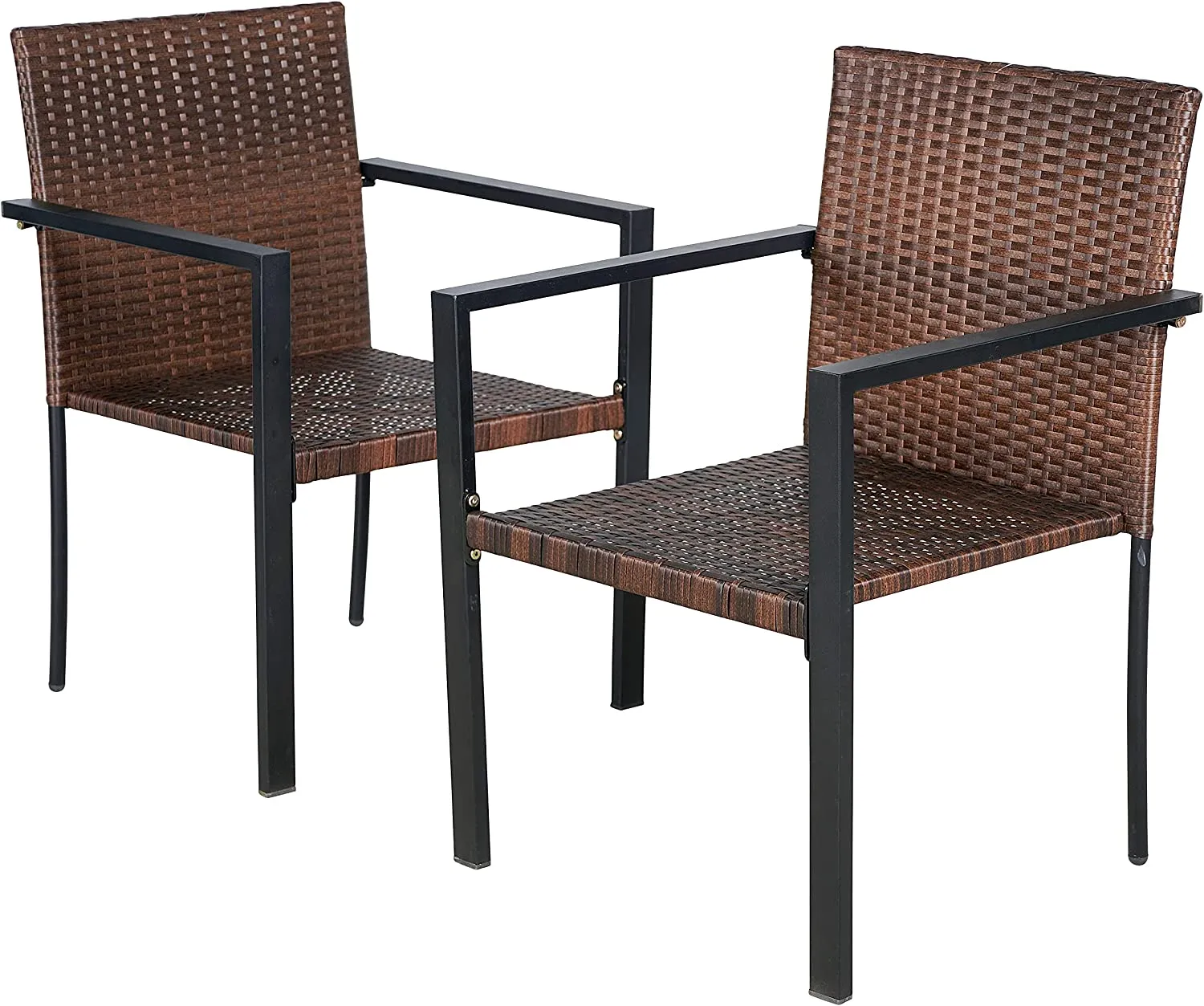 Dark Brown Patio Outdoor Furniture Conversation Sets With Porch Chairs Set Of 2 Chairs?áWicker Bistro Set