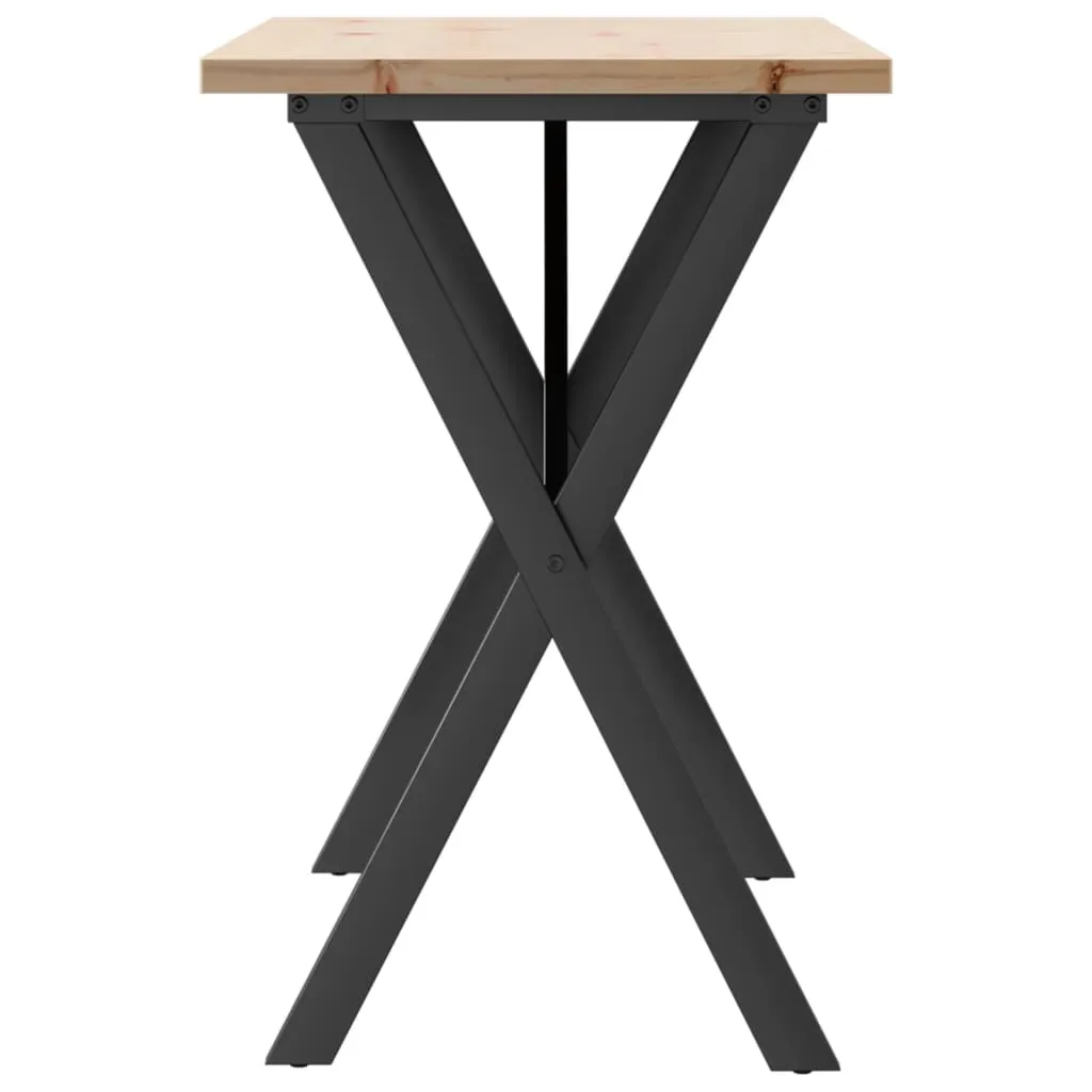 Dining Table X-Frame 100x50x75.5 cm Solid Wood Pine and Steel