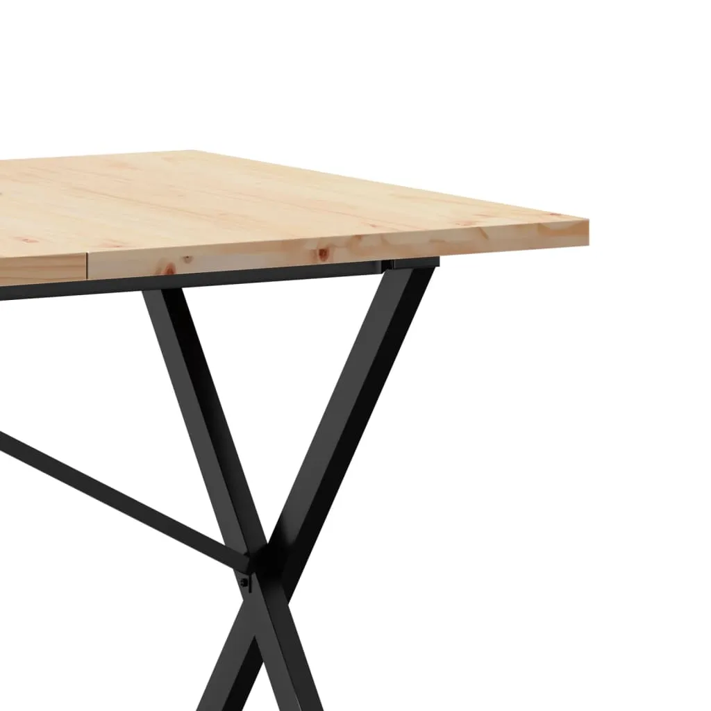 Dining Table X-Frame 140x80x75.5 cm Solid Wood Pine and Steel