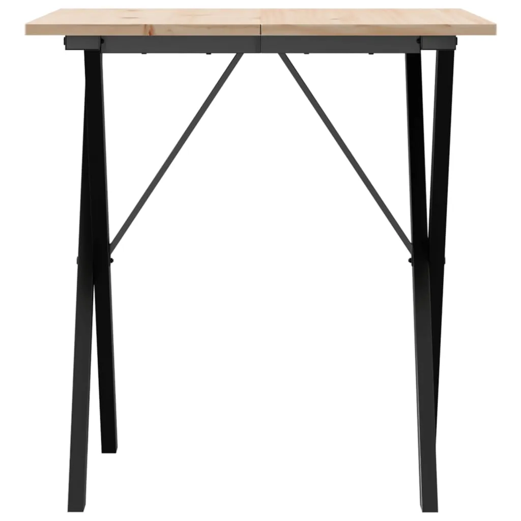 Dining Table X-Frame 70x70x75 cm Solid Wood Pine and Cast Iron