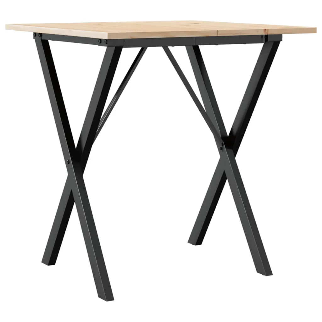 Dining Table X-Frame 70x70x75 cm Solid Wood Pine and Cast Iron