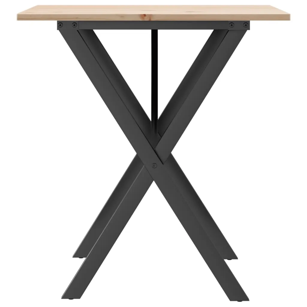 Dining Table X-Frame 70x70x75 cm Solid Wood Pine and Cast Iron