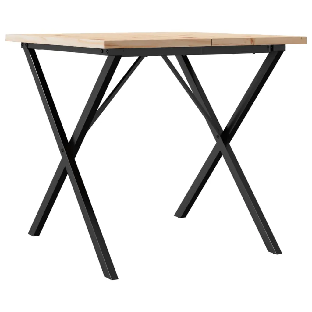 Dining Table X-Frame 80x80x75.5 cm Solid Wood Pine and Cast Iron