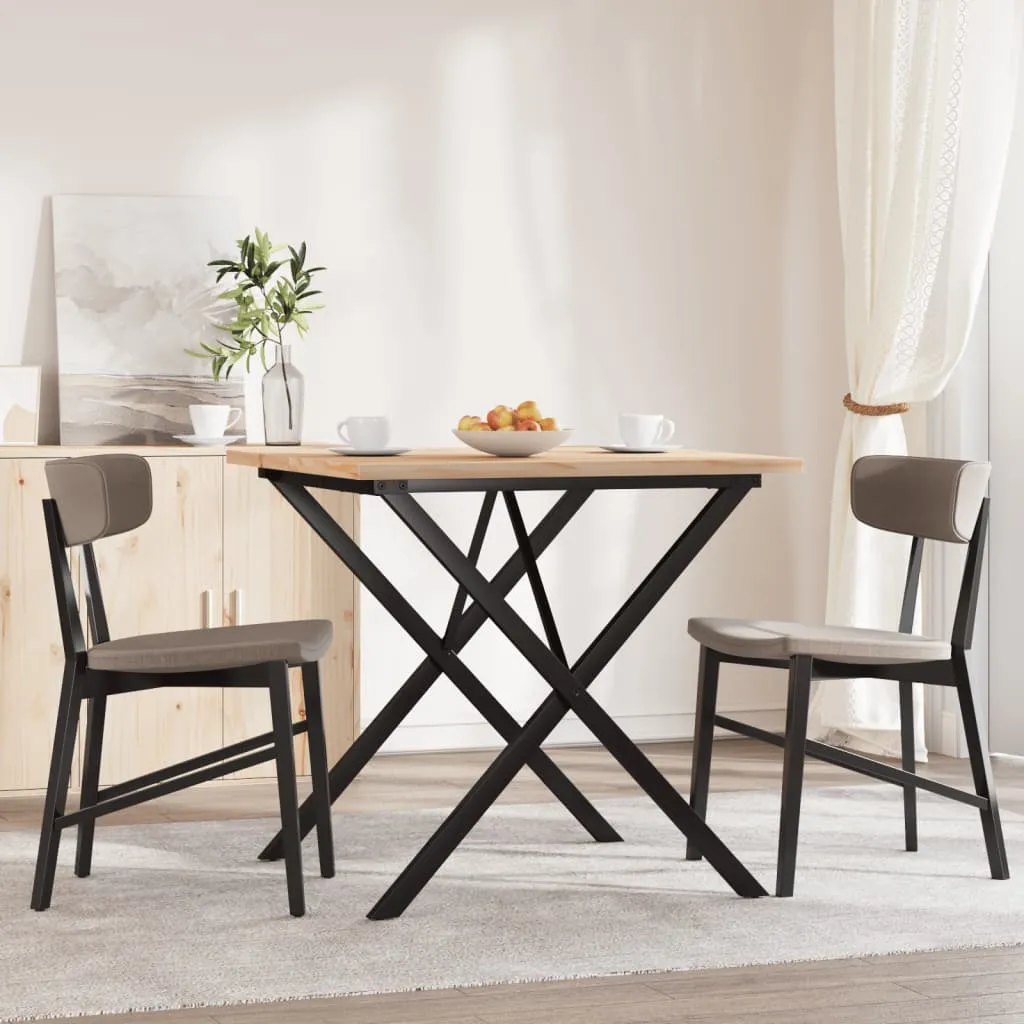 Dining Table X-Frame 80x80x75.5 cm Solid Wood Pine and Cast Iron