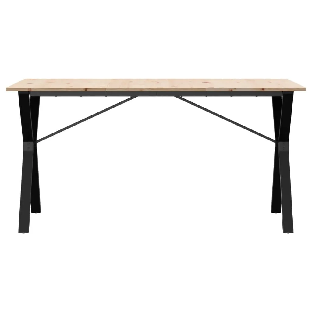 Dining Table Y-Frame 140x80x75 cm Solid Wood Pine and Cast Iron