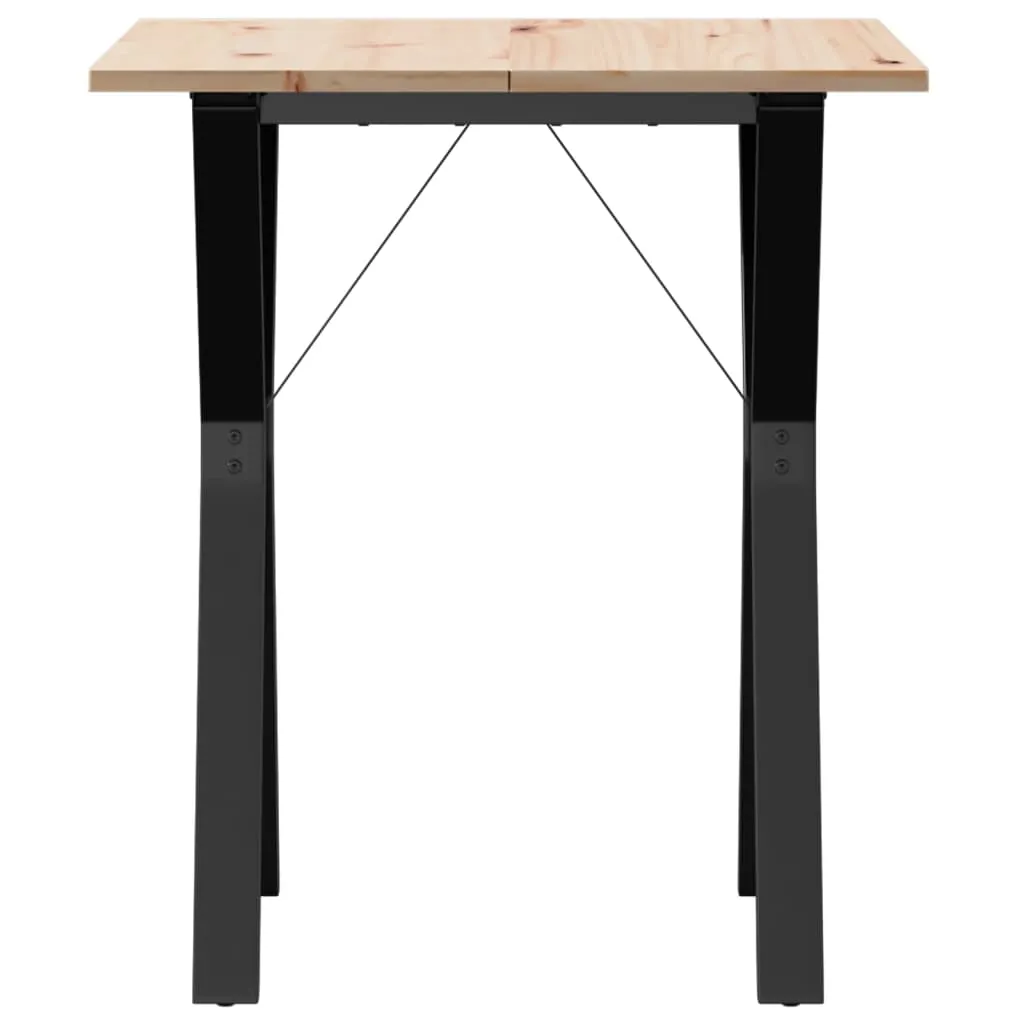 Dining Table Y-Frame 60x60x75 cm Solid Wood Pine and Cast Iron