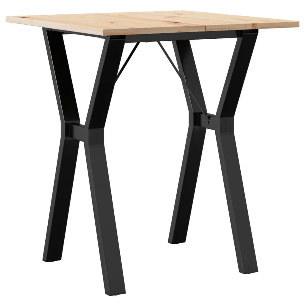 Dining Table Y-Frame 60x60x75 cm Solid Wood Pine and Cast Iron