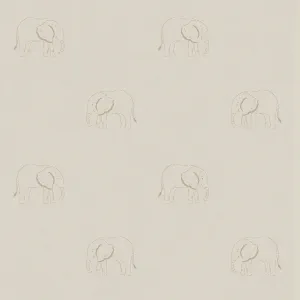 Elephant Natural Curtains/Roman Blind Sample