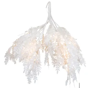 Fern with Lights Hanging Decoration White 120cm