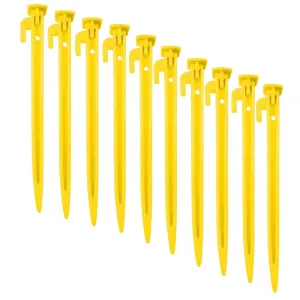 Fitfix Tent Stakes (Yellow, Pack of 20) | Ground Pegs Heavy Duty and Larger Durable Spike Hook