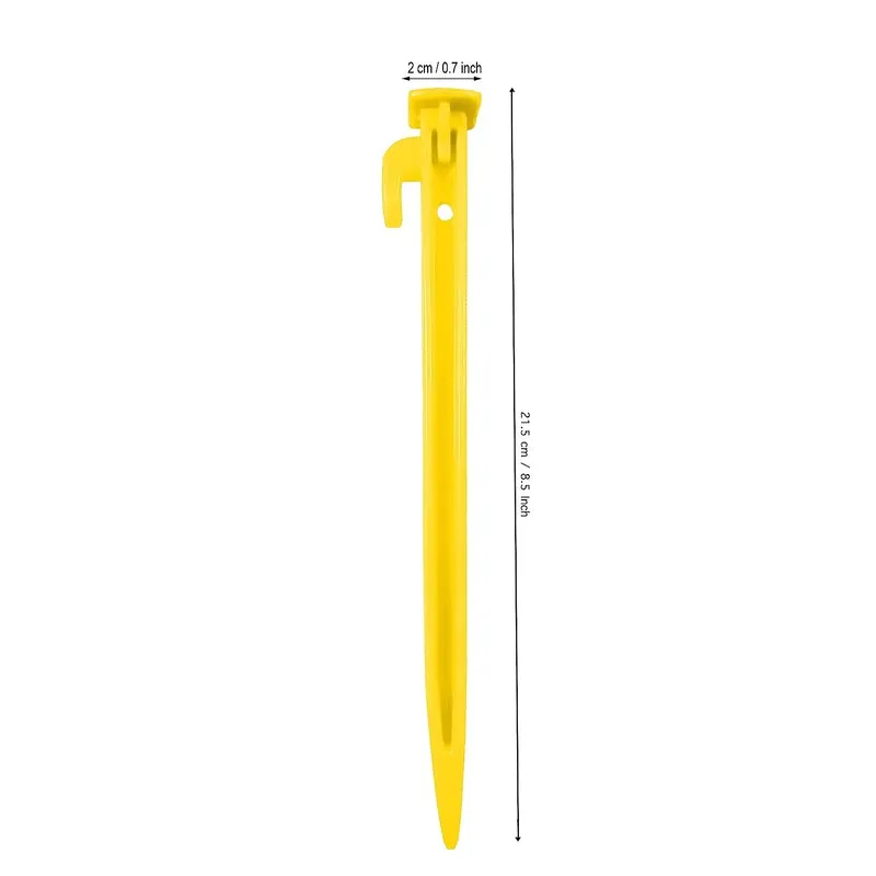 Fitfix Tent Stakes (Yellow, Pack of 20) | Ground Pegs Heavy Duty and Larger Durable Spike Hook