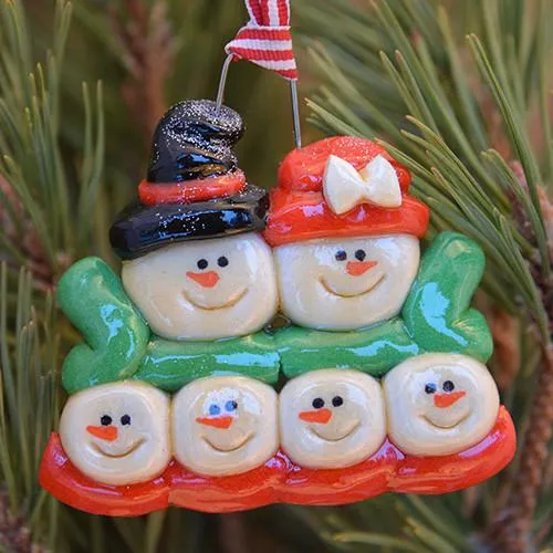 Frosty Family Christmas Ornament (Large Family)