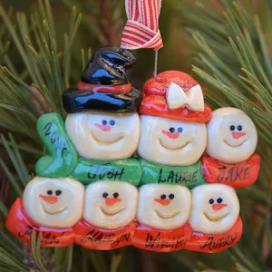 Frosty Family Christmas Ornament (Large Family)