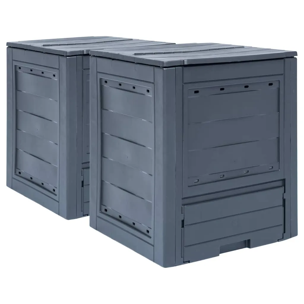 Garden Composters 2 pcs Grey 60x60x73cm 520 L