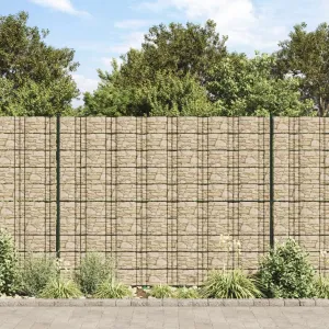 Garden Privacy Screen Coarse Stone Look Beige 35x0.19 m PVC