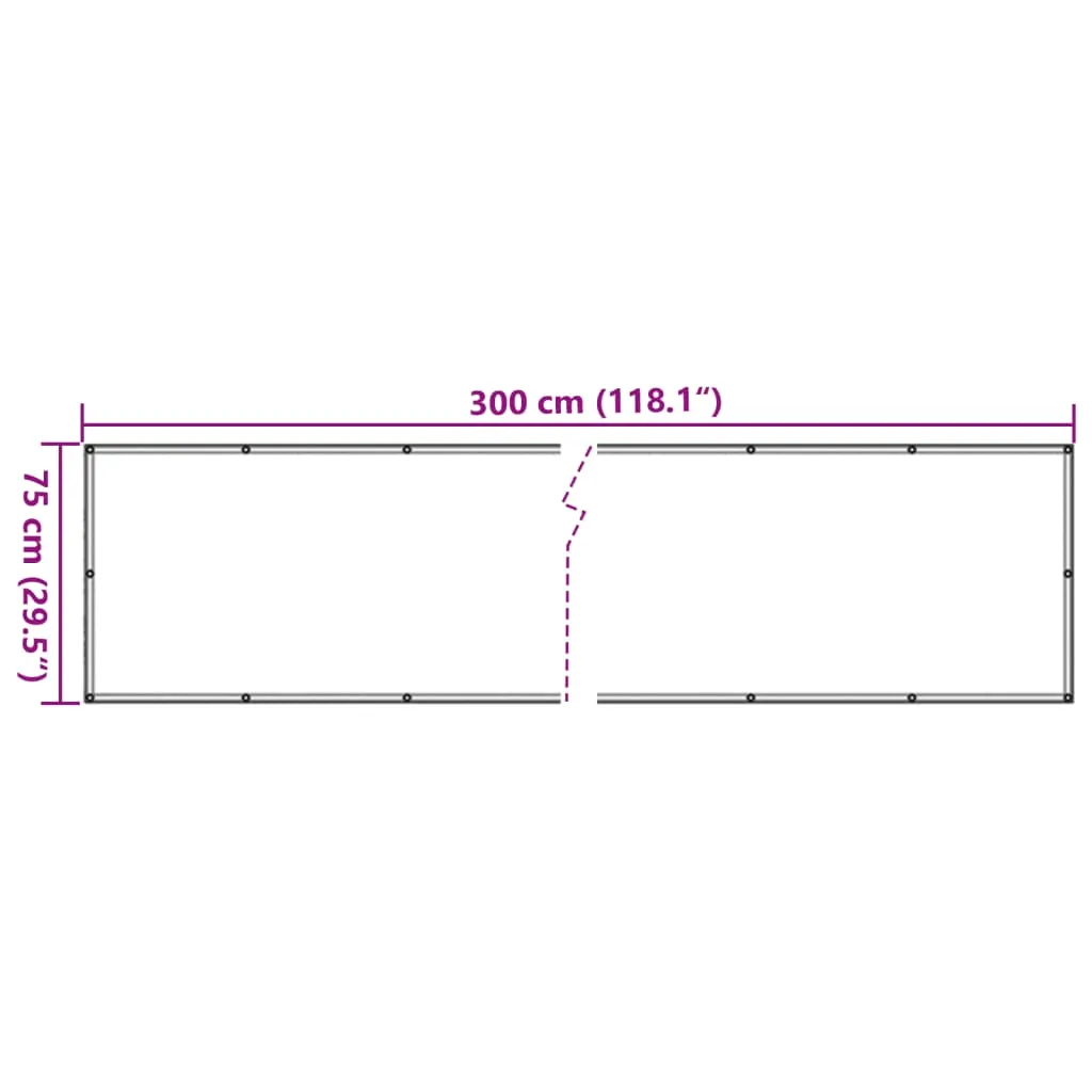 Garden Privacy Screen Grey 300x75 cm PVC