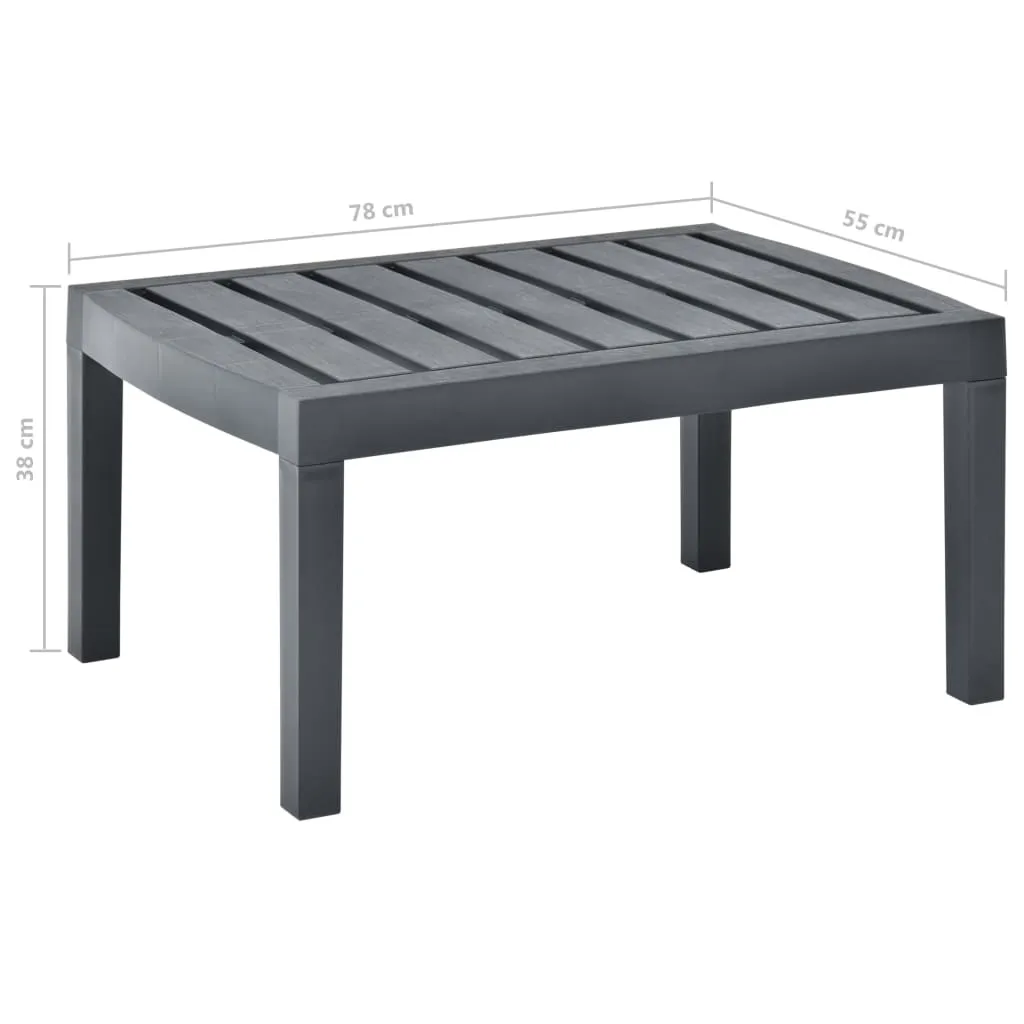 Garden Table Anthracite 78x55x38 cm Plastic