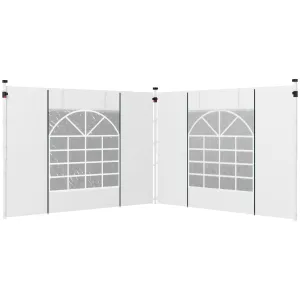 Gazebo Side Panels, 2 Pack Sides Replacement, for 3x3(m) or 3x6m Pop Up Gazebo, with Windows and Doors, White