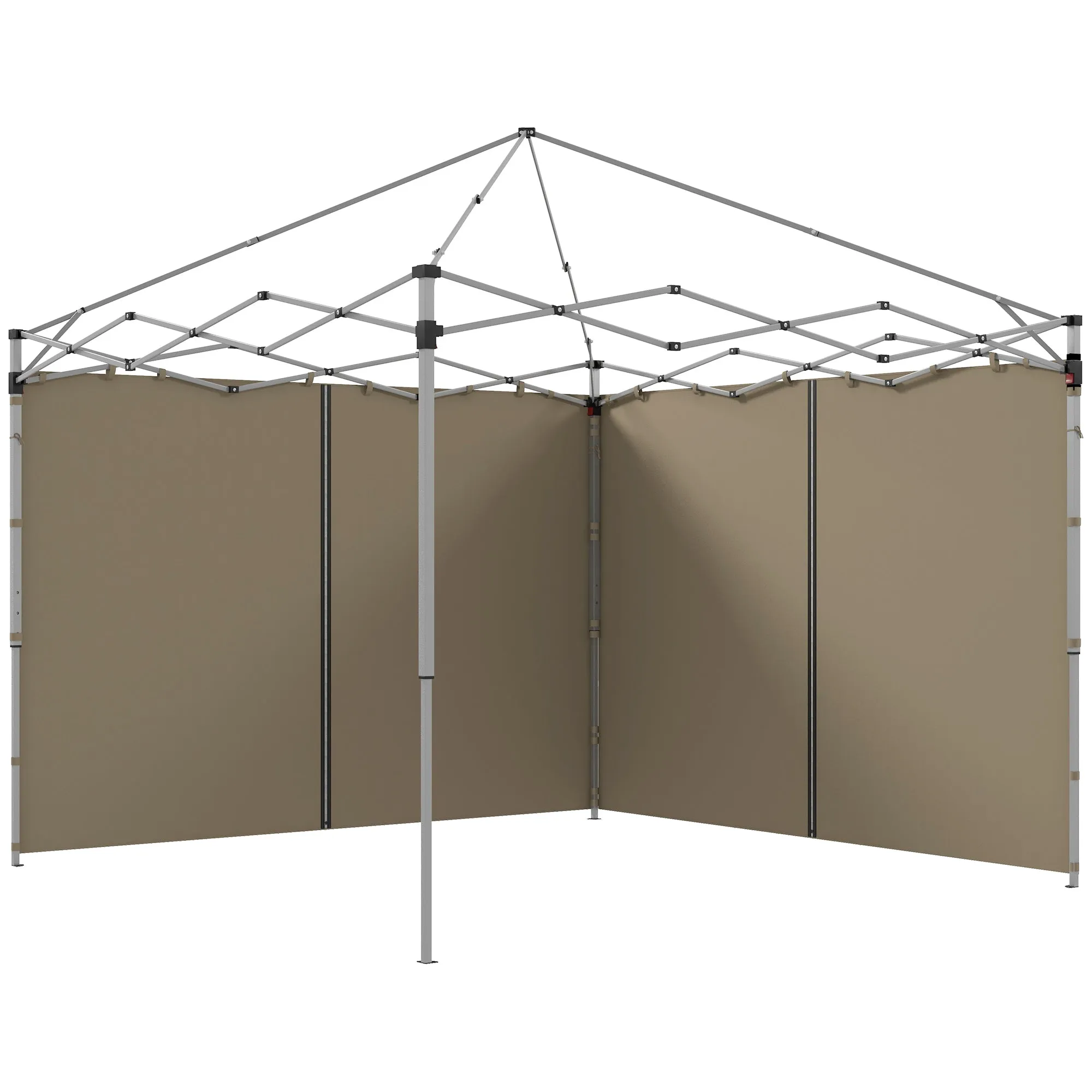 Gazebo Side Panels, 2 Pack Sides Replacement, for 3x3(m) or 3x6m Pop Up Gazebo, with Zipped Doors, Beige