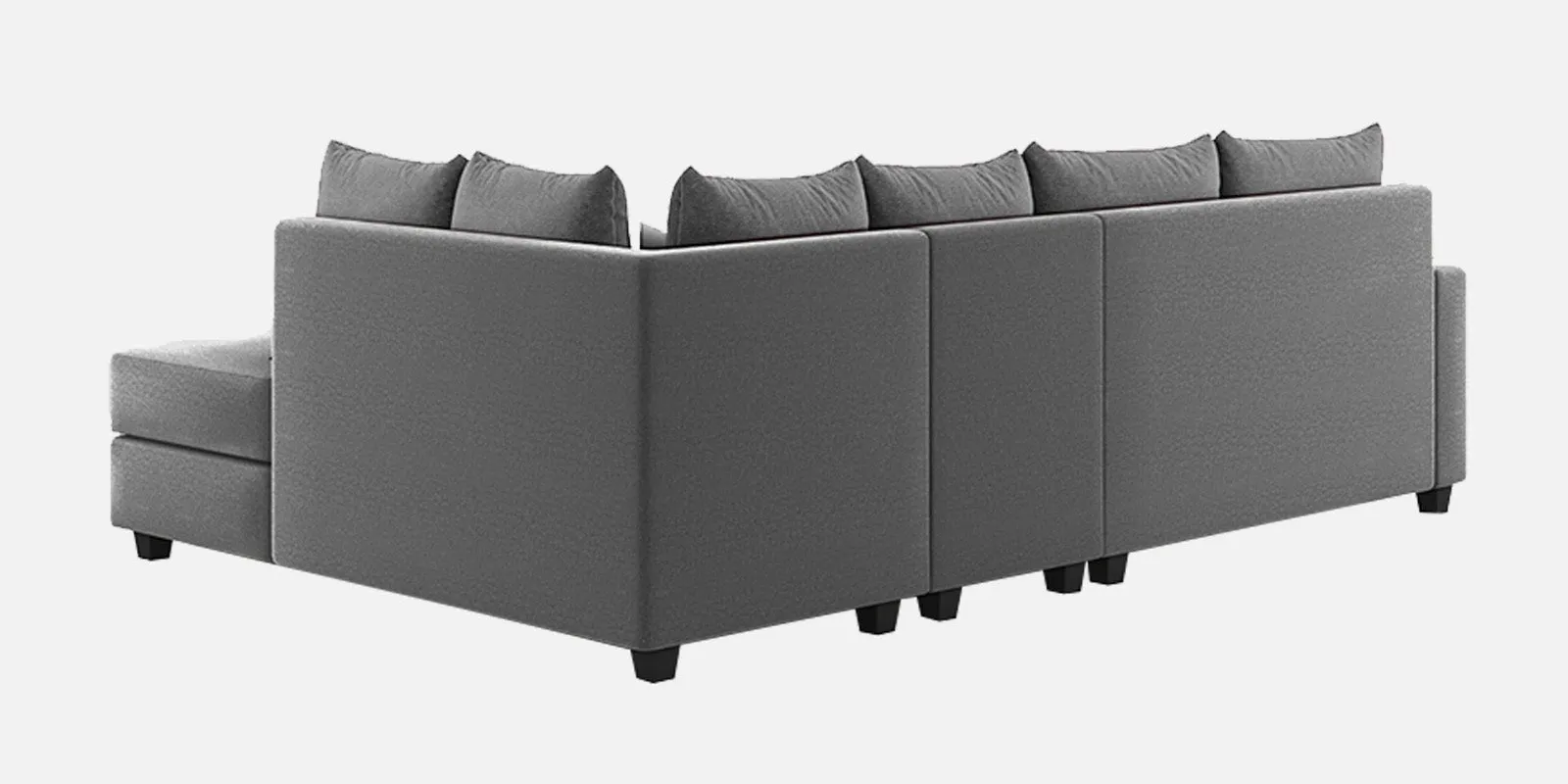 Ginny Fabric LHS Sectional Sofa (3 Lounger) Charcoal Grey Colour