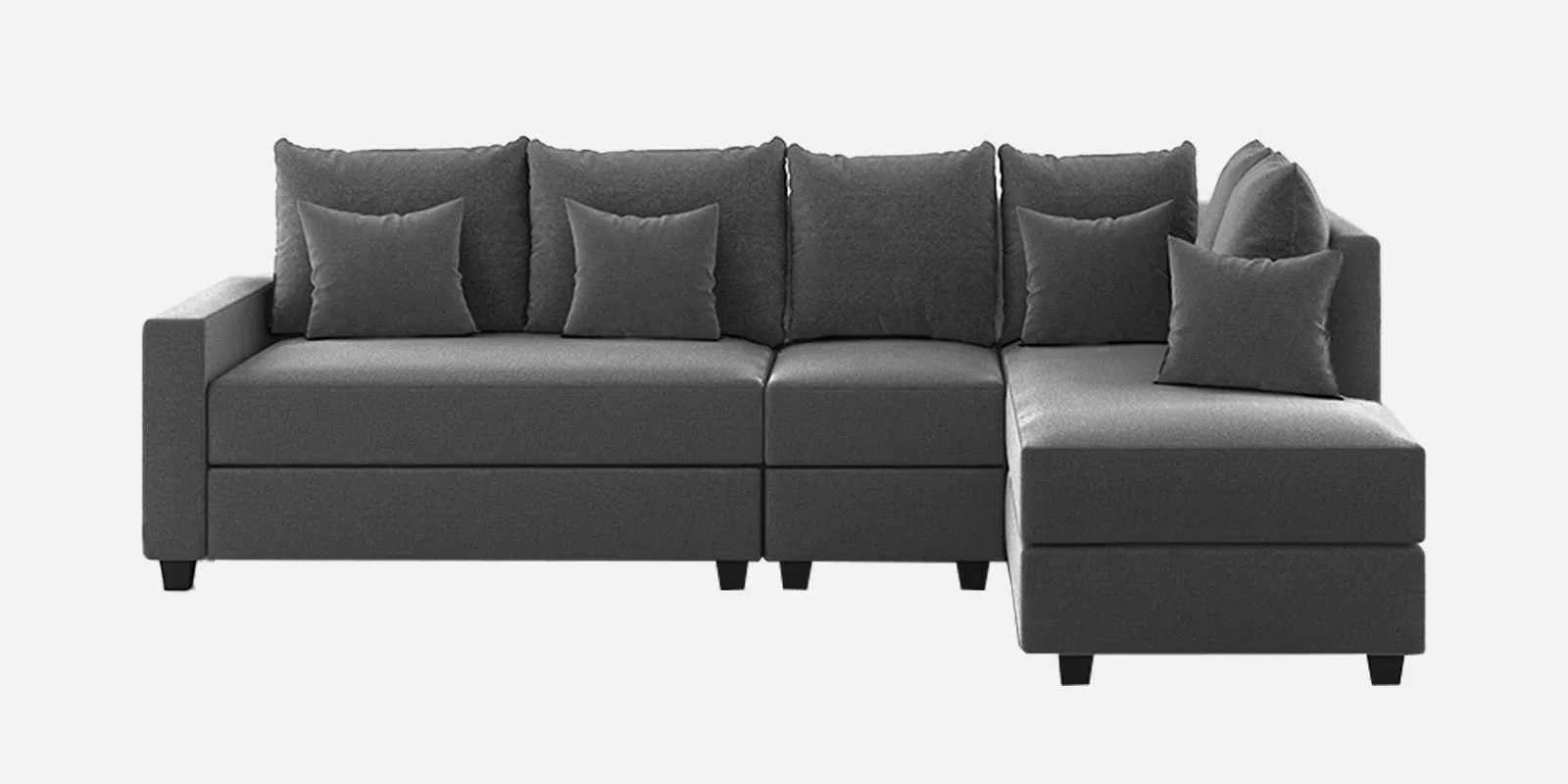 Ginny Fabric LHS Sectional Sofa (3 Lounger) Charcoal Grey Colour