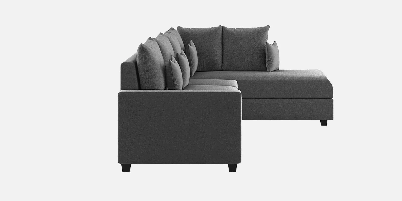 Ginny Fabric LHS Sectional Sofa (3 Lounger) Charcoal Grey Colour