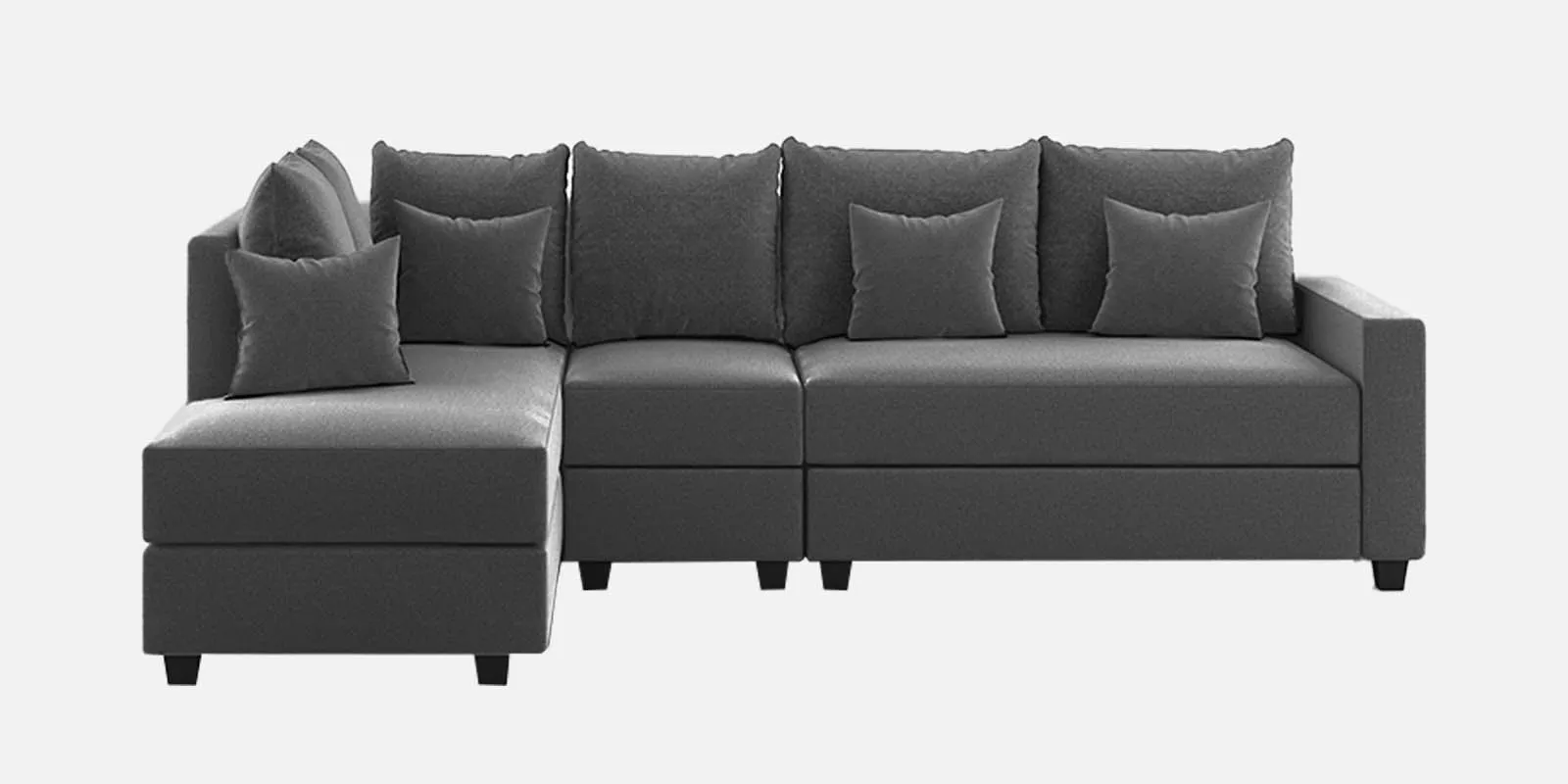 Ginny Fabric RHS Sectional Sofa (3 Lounger) Charcoal Grey Colour